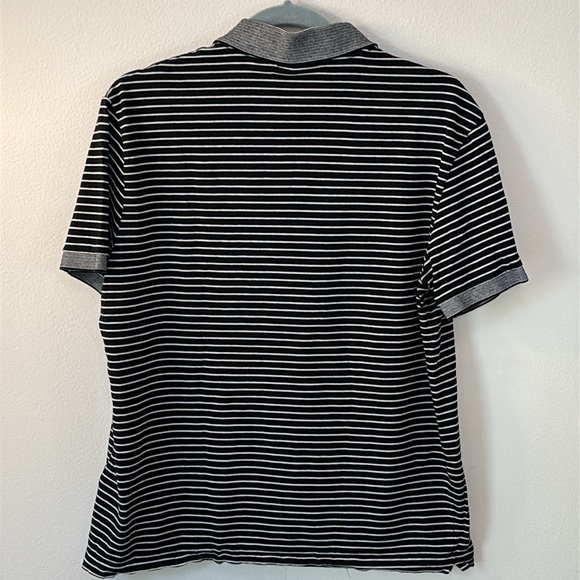 Lacoste | Black & White Classic Stripe Polo Sz L Unisex - Picture 4 of 7